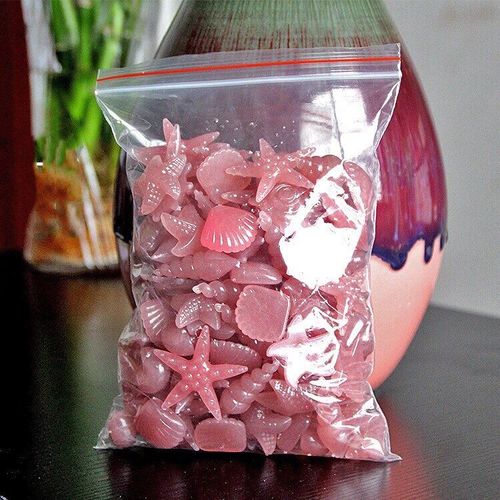 Coquillage phosphorescent pour décor de jardin,étoile de mer,pierre Shoous pour poisson,précieux jardin,allées sablées d'asile,charbon Shoous,50 pièces - Type Pink