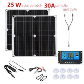 Kit complet de panneaux solaires,12V USB,avec contrôleur,cellules solaires,pour voiture,bateau,camping-Car,téléphone portable,chargeur