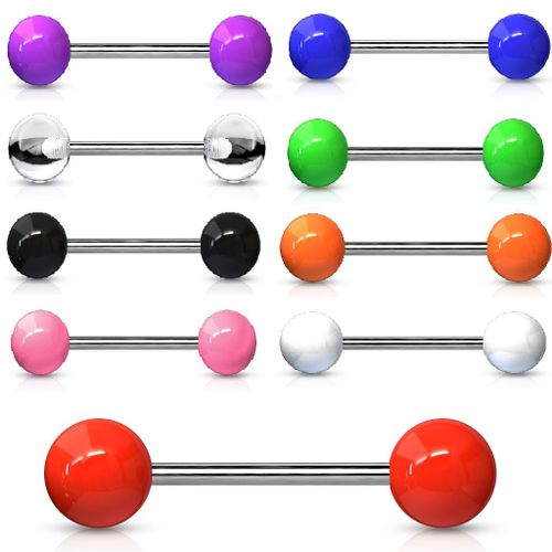 Lot 9 Piercings Langue Lubin Filetage Externe Titane Inoxydable Anti Allergique Barbell