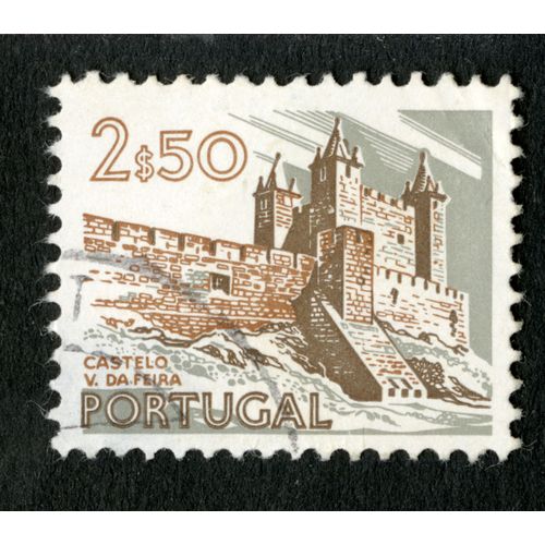 Timbre Oblitéré Portugal, Castelo V. Da Feira, 2s50
