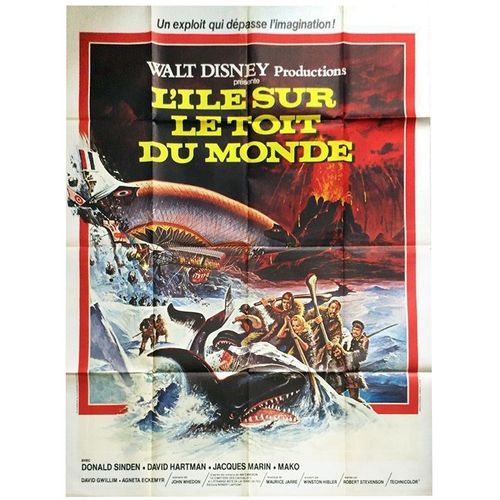 L'ile Sur Le Toit Du Monde (Island At The Top Of The World) - Véritable Affiche De Cinema - Format 120x160 Cm - De Robert Stevenson Avec Jacques Marin, Donald Sinden, David Hartman - 1974 #