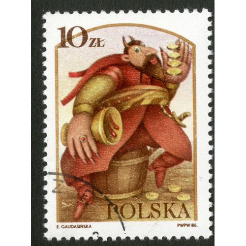Timbre Oblitéré Polska, Legendy Polskie, Gaudasinska, 1986, 10 Zl