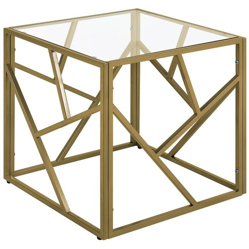 Table Appoint Doré En Verre Orland