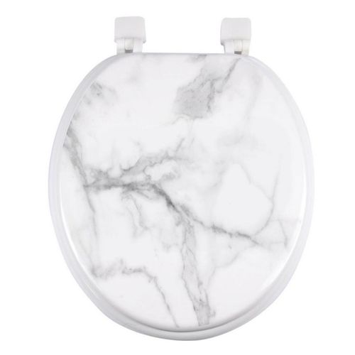 Abattant WC Imprimé "Effet Marbre" 37cm Blanc