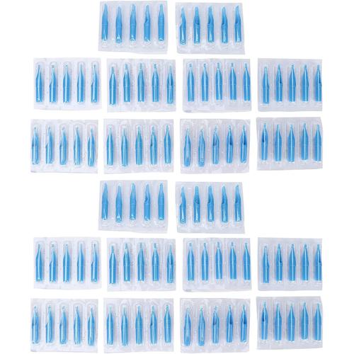 Pointe De Tatouage, 100pcs Pointes De Tatouage Jetables Pointe D'aiguille De Tatouage Mixte 5ft/ 7ft/ 9ft/ 11ft/ 13ft/ 15ft/ 5rt/ 7rt/ 11rt/ 18rt Portable Blue Long Tattoo Tip Accessoires Pointes D'ai