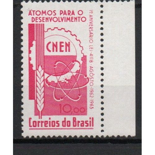 Brésil Timbre Recherche Nucléaire 1963