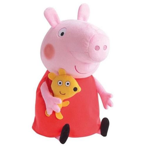 Peluche Peppa Pig - Jemini - 37cm - Rose, Rouge Et Jaune - Pour Bébé