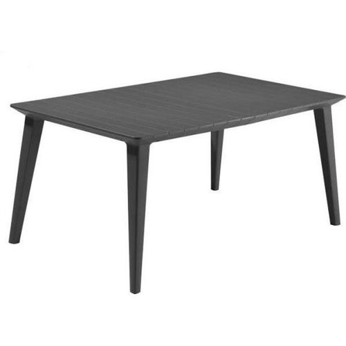 Table De Jardin - Rectangulaire 160cm - Gris Graphite - En Résine - 6 Personnes - Lima - Allibert By Keter