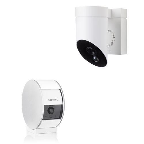 Somfy 1 caméra intérieure Somfy Indoor Camera et 1 extérieure Somfy Outdoor Camera blanche