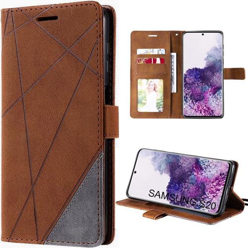 Coque Pour Samsung Galaxy S20 Protection 360 Anti-Rayure Souple Porte-Carte Marron - E.F.Connection