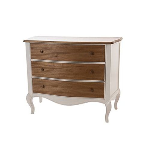 Commode 3 Tiroirs 100x45x80 Cm Chêne Et Blanc - Loeya