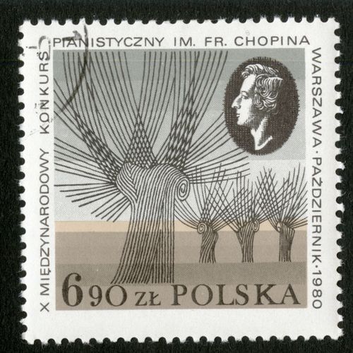 Timbre Oblitéré Polska, X Miedzynarodowy Konkurs Pianistyczny Im. Fr. Chopina, Warszawa Pazdziernik 1980, 6,90 Zl