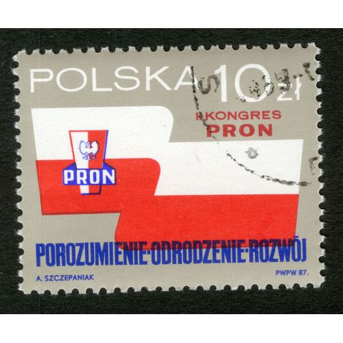 Timbre Oblitéré Polska Ii Kongres Pron, Porozumienie-Odrodzenie-Rozwoj, 1987, Szczepaniak, 10 Zl