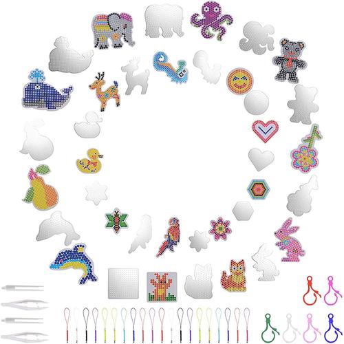 Plaques Perles À Repasser 20 Pcs Plastique Panneaux Modèle Animal Bande Dessinée Forme Fusible Planches En Plastique Modèle Pour Diy Artisanat Loisirs Créatifs