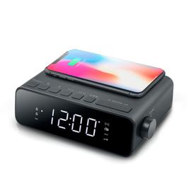 Radio-réveil GENERIQUE Radio-reveil avec chargeur sans fil pour iphone 12  pro max smartphone induction qi bureau (argent)