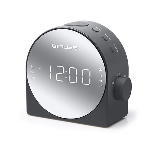 Radio Réveil Muse M-186 CMR - PLL FM/MW, Grand afficheur blanc, Réveil radio ou buzzer, Intensité lumineuse réglable