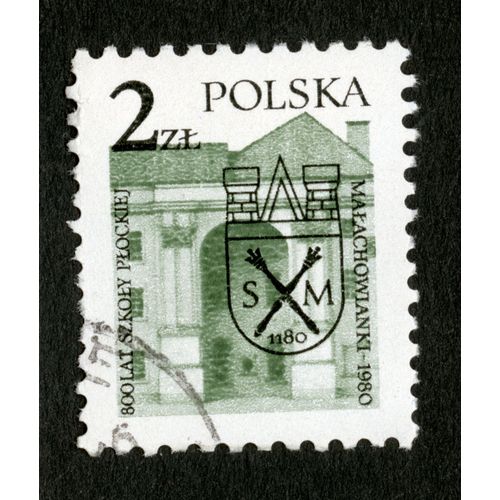 Timbre Oblitéré Polska, 800 Lat Szkoly Plockiej, 1180, Malachowianki - 1980, 2 Zl