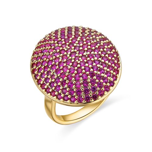 Bague Luxenter Fieka Avec Zircon Rubis En Or 18 Carats.
