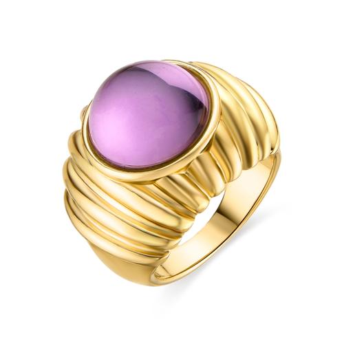 Bague En Cristal Violet Luxenter Danio En Or Jaune 18 Carats.