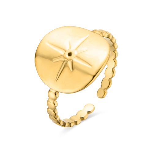 Bague Luxenter Leri En Or Jaune 18 Carats Avec Zircon Brillant.