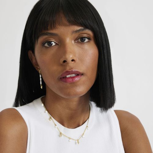 Collier De Perles Blanches Luxenter Finies En Or Jaune 18k - Sonle