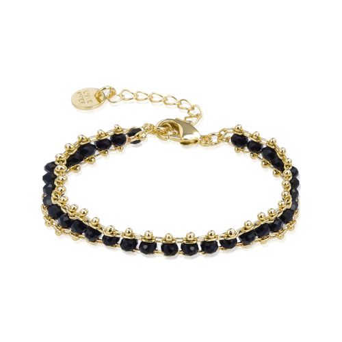 Bracelet Luxenter En Argent 925 Avec Cristal Noir Et Or Jaune 18k - Lailai