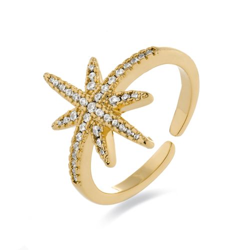 Bague Luxenter Oriok En Zirconium Brillant Finition Or 18k.