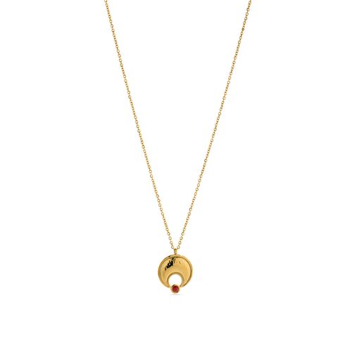 Collier Luxenter Euvia De Coral En Acier Inoxydable Et Or Jaune 18 Carats.