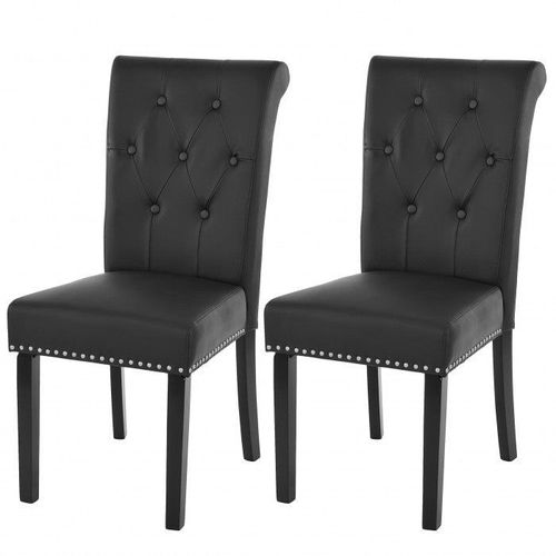 Lot De 2 Chaises De Salle À Manger Design Noir Pieds Foncés Cds04010