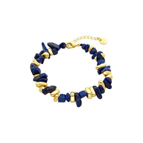 Luxenter Sygo Lapis Lazuli Natural Bracelet Fini En Or Jaune 18k (Ot) Unique.
