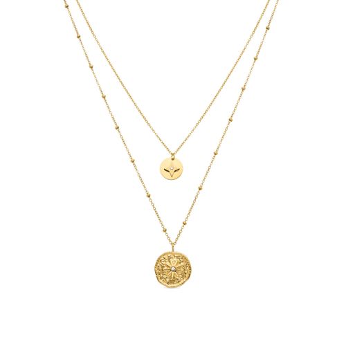 Collier Luxenter Issy En Zirconium Finition Or 18 Carats.