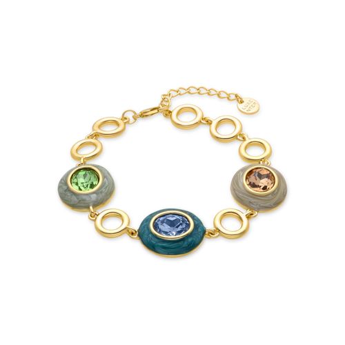 Bracelet Luxenter Amarke Multicolor Zirconia En Or Jaune 18 Carats.