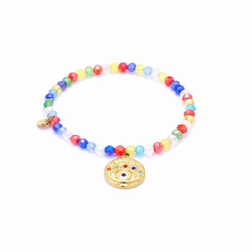 Luxenter Targey Bracelet En Cristal Multicolore En Or 18 Carats.