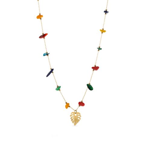Luxenter Ilonda Collier En Zircon Multicolore En Or 18 Carats.