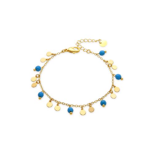 Luxenter Bracelet En Métal Fawya Turquoise En Or Jaune 18k.