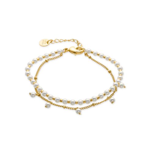 Bracelet Luxenter Subri En Perle Blanche Et Or Jaune 18 Carats.