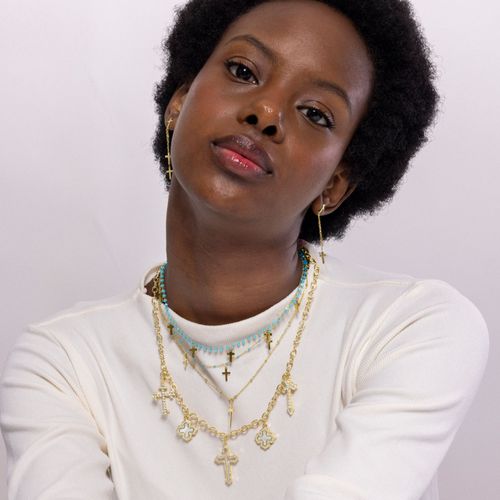 Collier Luxenter Lysay En Métal Finition Or Jaune 18 Carats Lysay Brilliant Zirconia.