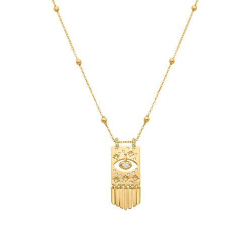 Collier Luxenter En Métal Sufariz, Finition Or Jaune 18 Carats.