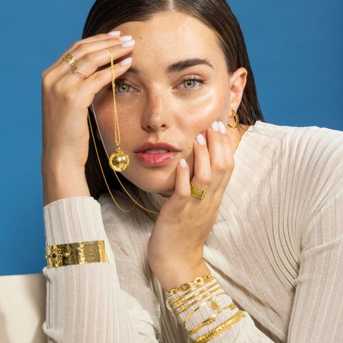 Bracelet Luxenter Onyx Fini En Or Jaune 18k - Nepai