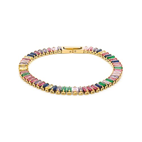 Luxenter Bracelet En Zircon Multicolore Fini En Or Jaune 18 Carats - Gorys