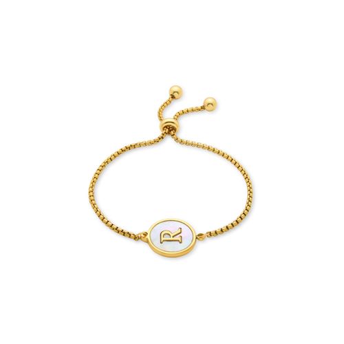 Bracelet Luxenter En Nacre Blanche Finie En Or Jaune 18k - Alphabet