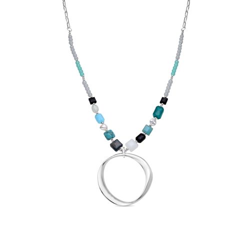 Luxenter Miyou Collier En Cristal Multicolore En Or Jaune 18 Carats.