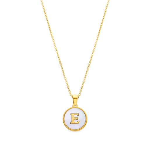 Collier Luxenter En Nacre Blanche Finie En Or Jaune 18k - Alphabet