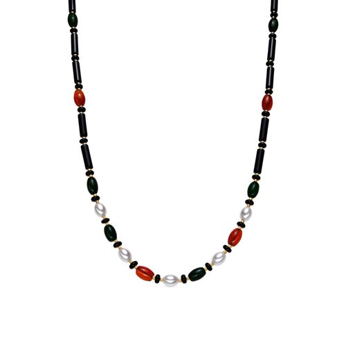 Collier Luxenter Avec Onyx Finition Or 18k - Coepil