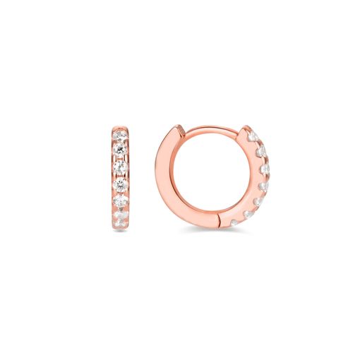 Boucles D'oreilles Luxenter En Argent 925 Avec Zircon Brillant Et Finition En Or Rose 18k - Meri