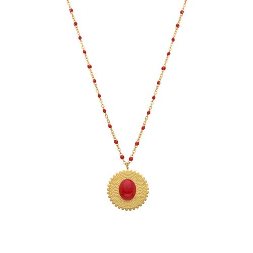 Collier De Corail Luxenter En Or Jaune 18k - Zarwa