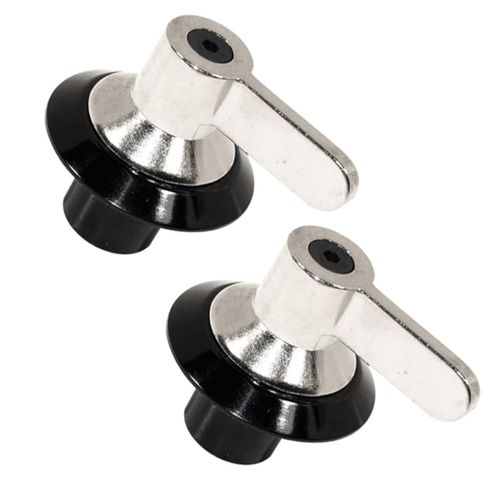 Lot de 2 boutons de commande noir/inox d'origine Four cuisinière (694975086 SMEG)