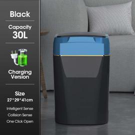 couleur 30L-charge-noir poubelle automatique à capteur, accessoires de  maison, corbeille de salle de bain avec couvercle, recyclage des poubelles  pour