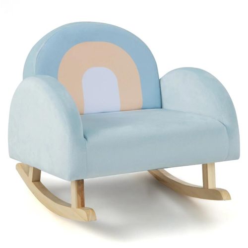 Fauteuil À Bascule Enfants En Peluche Charge 50 Kg Jolis Cadeaux Pour Garçon Fille De 3-5 Ans Bleu Helloshop26 20_0006732