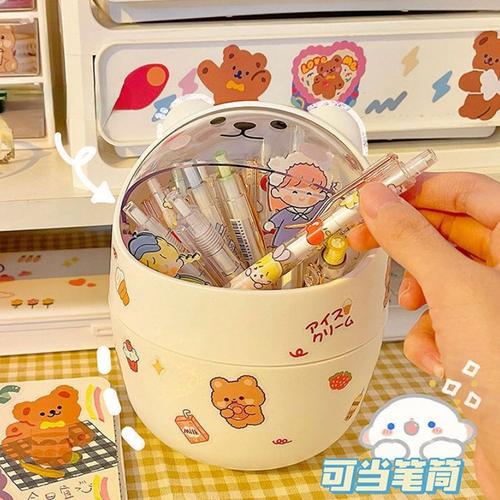 Kawaii Poubelle Autocollant Gratuit Mignon Fille Chambre Dortoir Créatif  Porte Stylo Papier Panier Boîte De Rangement Avec Couvercle 220408 Du 9,39  €